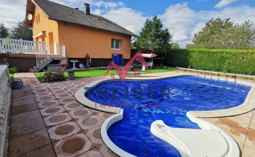 Maison Chèvremont sur 10 ares de terrain au calme avec terrasse,piscine, garage double : avec Treiber immobili